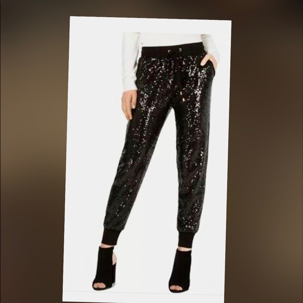 XOXO Black Sequin Jogger Pants